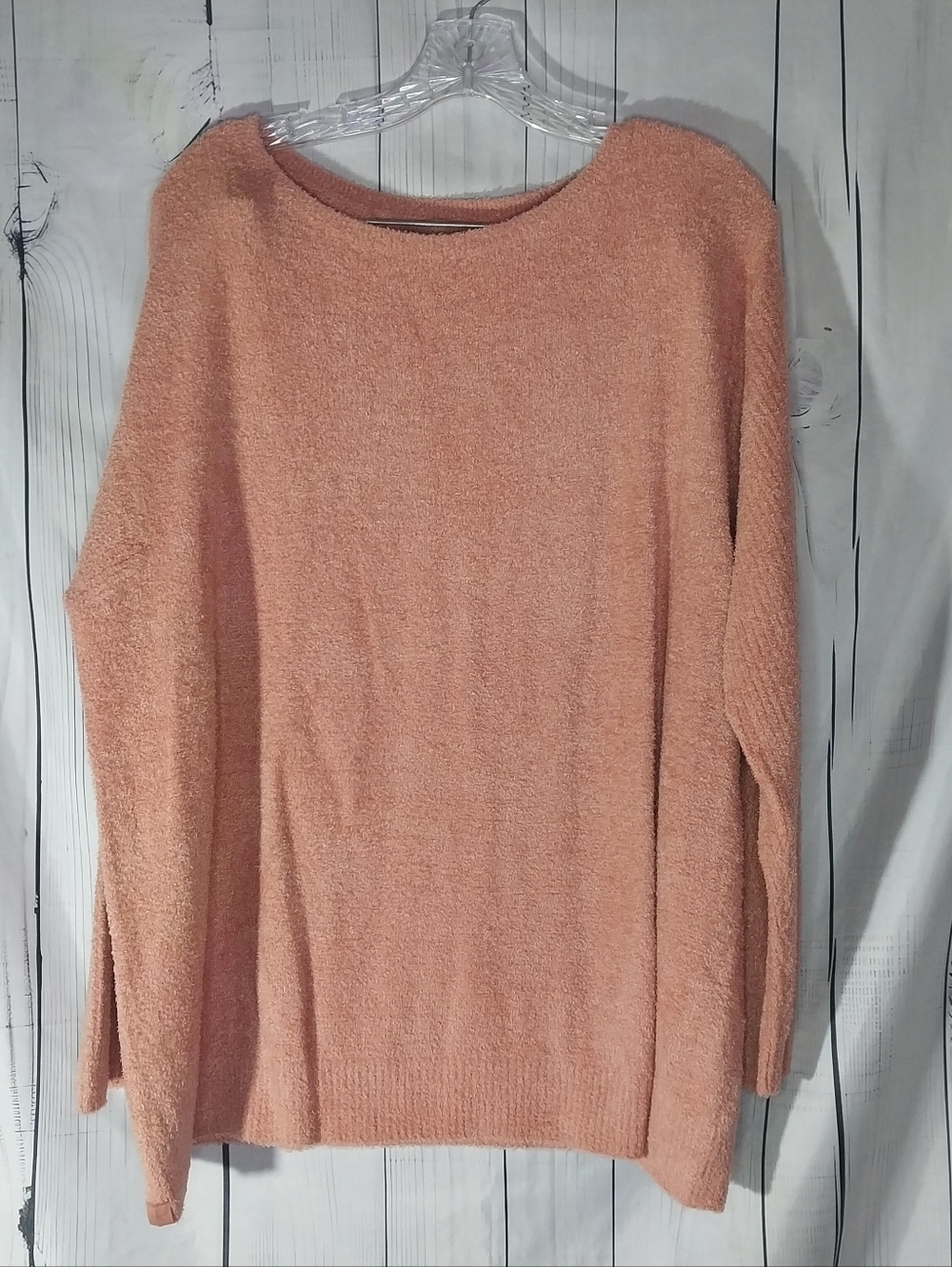 Barefoot Dreams Cozy Chic Ultra Lite Women's Crewneck Pullover Sweater in Peach